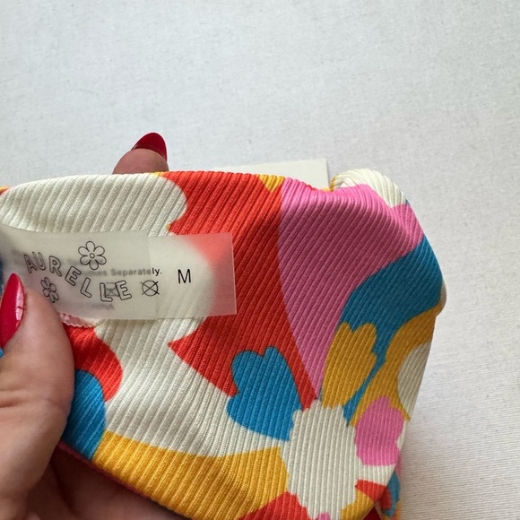 Aurelle Monaco Bikini Medium Bold Floral High Cut Two Piece Retro Swimwear - Picture 7 of 7